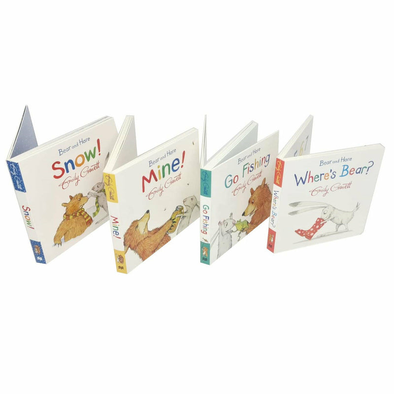 Bear and Hare Series 4 Books Collection Set By Emily Gravett (Bear and Hare : Mine!, Bear and Hare : Where's Bear?) - The Book Bundle