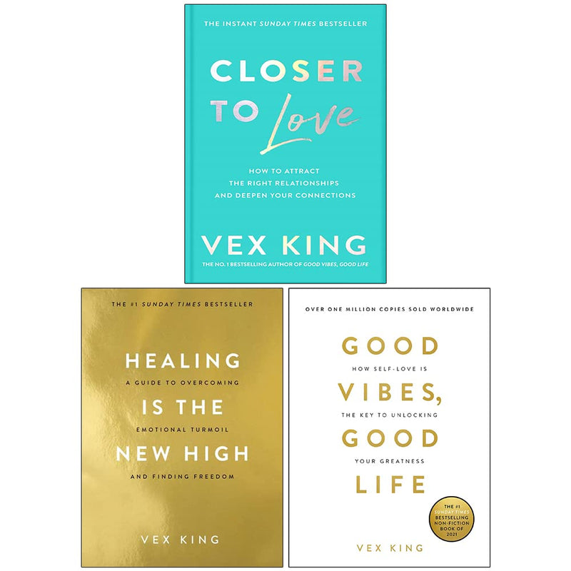 Vex King Collection 3 Books Set (Closer to Love, Healing Is the New High, Good Vibes Good Life) - The Book Bundle