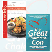 Set of two paperback books by Daniel Green and Catherine Collins on cholesterol management and healthy eating.