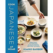 Set of two cookbooks by Katie and Giancarlo Caldesi and Kimiko Barber featuring Japanese and international salad recipes, hardcover and paperback.