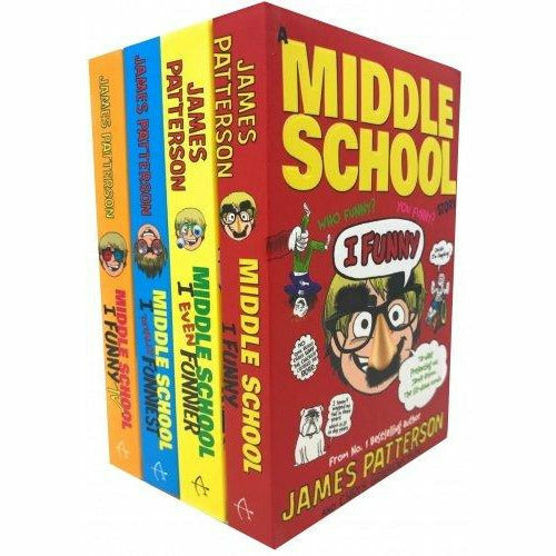 James Patterson Middle School I Funny Collection 4 Books Set (I Funny, I Even Funny, I Totally Funniest, I Funny Tv) - The Book Bundle