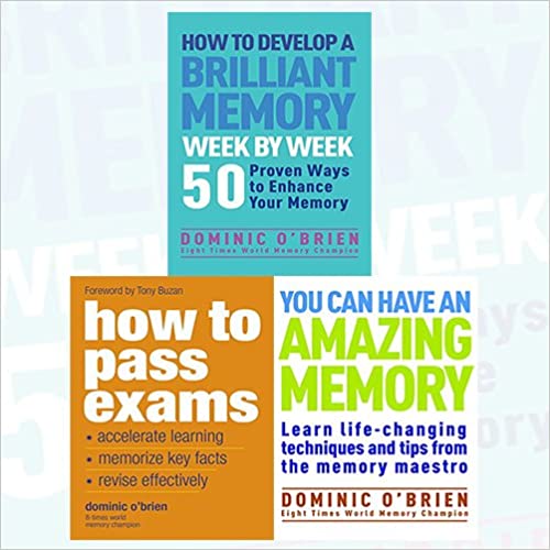 Dominic O'Brien memory and exams collection set of three paperback books on memory improvement and exam success.