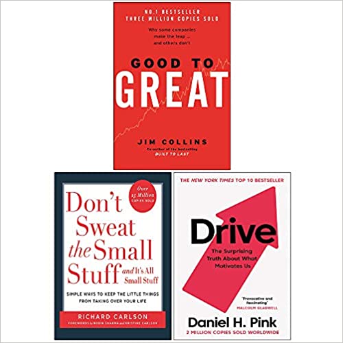 Good To Great [Hardcover], Don't Sweat the Small Stuff, Drive Daniel H. Pink 3 Books Collection Set - The Book Bundle
