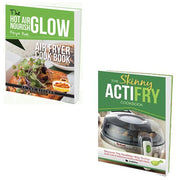 Allision Waggoner's Skinny ActiFry cookbook and Hot Air Nourish recipe book set, paperback, with colorful covers and recipe pages.