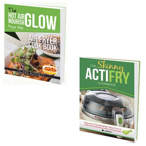 Allision Waggoner's Skinny ActiFry cookbook and Hot Air Nourish recipe book set, paperback, with colorful covers and recipe pages.