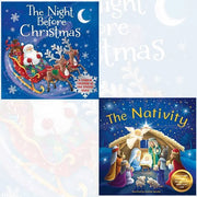 Hardcover set of The Night Before Christmas and The Nativity by Clement C Y Moore, featuring colorful illustrations in a picture Corgi edition.
