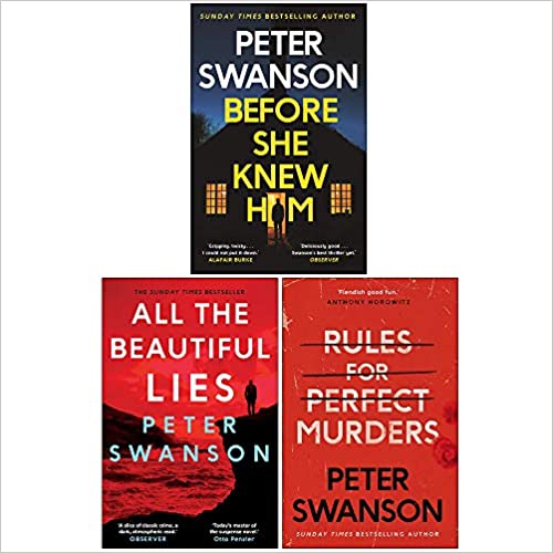 Faber & Faber paperback collection of Peter Swanson's "Before She Knew Him" and "All The Beautiful Lies" fiction books set.