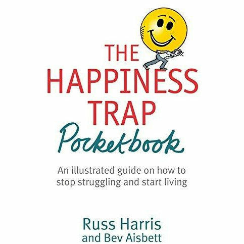 Robinson paperback set of Russ Harris's The Happiness Trap, The Reality Slap, and The Happiness Trap Pocketbook, non-fiction self-help books.