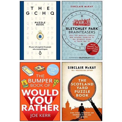 The GCHQ Puzzle Book, Bletchley Park Brainteasers, The Scotland Yard Puzzle Book, The Bumper Book of Would You Rather 4 Books Collection Set - The Book Bundle
