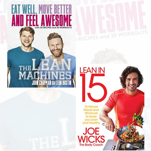 Bluebird paperback books by Joe Wicks, Lean In 15 and The Lean Machines, featuring cover images of the non-fiction fitness collection.