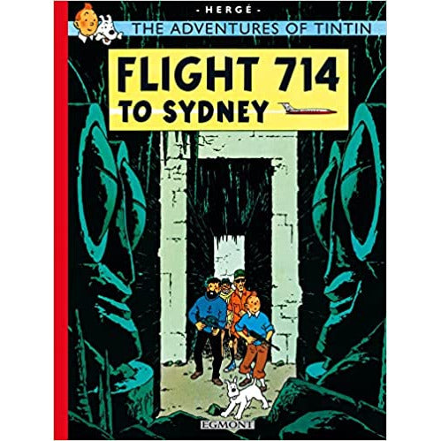 Hergé's "The Adventures of Tintin: Flight 714 to Sydney" book cover from the Mystery Adventure Series.
