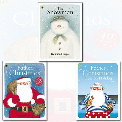 Christmas Collection 3 Books Set By Raymond Briggs (Father Christmas Goes on Holiday, Father Christmas, The Snowman) - The Book Bundle