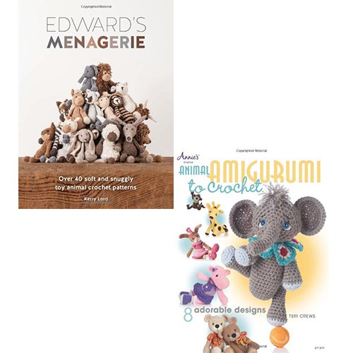 Two paperback books from Vanessa Mooncie's Edward's Menagerie crochet animal amigurumi collection by Pepin Press and David & Charles.