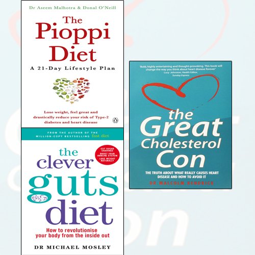The Pioppi Diet,The Clever Guts Diet,The Great Cholesterol Con 3 Books Collection Set - The Book Bundle
