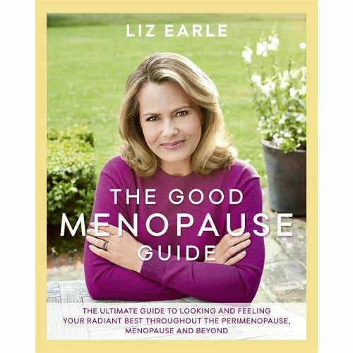 Set of two books by Liz Earle, The Good Menopause Guide and Healthy Menopause, featuring covers of non-fiction menopause health guides.