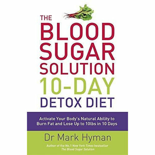 Paperback book set featuring "Blood Sugar Solution" and "The 6 Week Challenge" by Mark Hyman, with vibrant cover designs.