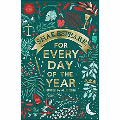 Hardcover copy of Allie Esiri's Shakespeare for Every Day of the Year, a non-fiction book by Allie Esiri with a Macmillan cover design.