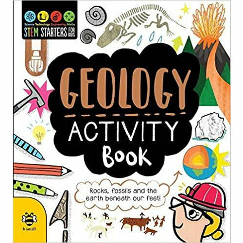 STEM Starters for Kids 8 activity books set by Jenny Jacoby, featuring colorful science, robotics, geology, and engineering illustrations.