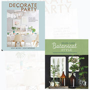 Decorate for a Party & Botanical Style book set by Holly Becker, Leslie Shewring, and Selina Lake, hardcover non-fiction collection.