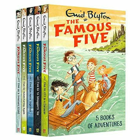 Enid Blyton Famous Five Series 1-5 Books Collection Set (Five On A Treasure Island, Five Go Adventuring Again) - The Book Bundle