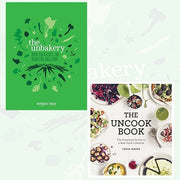 Unbakery and Uncook 2 hardcover books by Megan May, non-fiction collection with recipe and cooking tips, displayed together