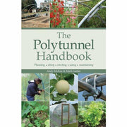 Two paperback books from the Polytunnel Collection by Joyce Russell, featuring guides on building and managing polytunnels.