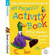 Set of four Oxford My Phonics Activity Books by Julia Donaldson, covering stages 1 to 4 for early reading practice.