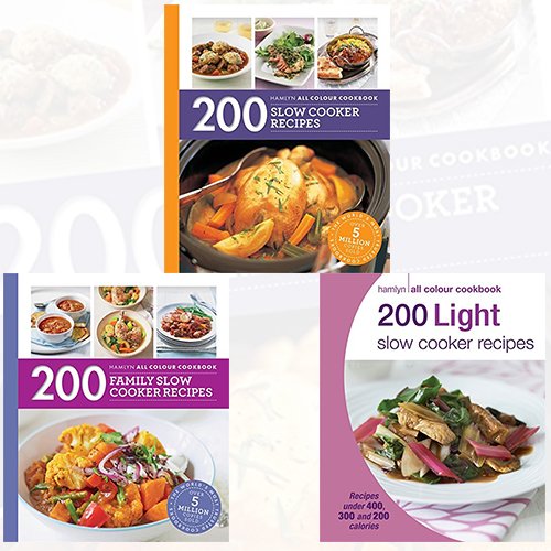 Sara Lewis 3-book collection of 200 family slow cooker recipes and 200 slow cooker recipes in paperback format.
