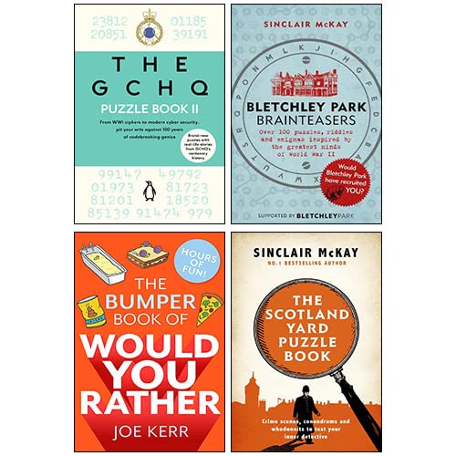 The GCHQ Puzzle Book II, Bletchley Park Brainteasers, The Scotland Yard Puzzle Book, The Bumper Book of Would You Rather 4 Books Collection Set - The Book Bundle