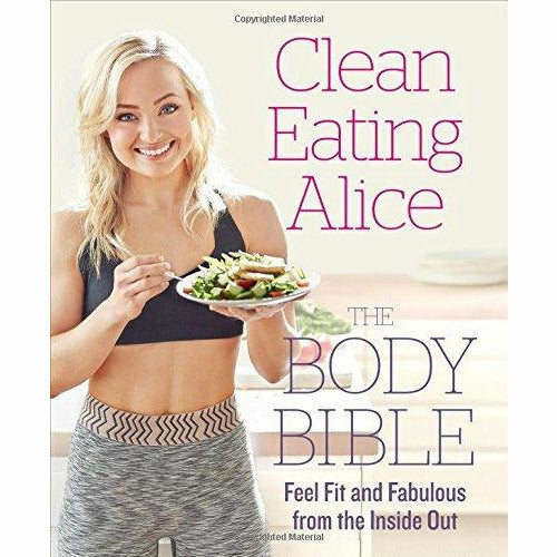 Set of three paperback health and fitness books by Alice Liveing, Leon Bustin, and John Chapman, including Clean Eating Alice.