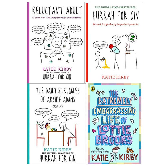 Katie Kirby 4 Books Collection Set (Hurrah for Gin, Life of Lottie Brooks, Hurrah for Gin, Archie Adams (Aged 2 ¼)) - The Book Bundle