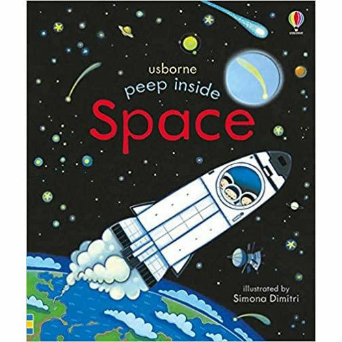 Usborne Peep Inside Collection 4 Books Set (Peep Inside Space, Sea,Castle) - The Book Bundle