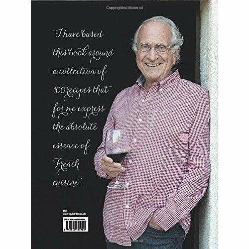 Hardcover book titled "The Essence of French Cooking" by Michel Roux, featuring a cover with French culinary imagery.