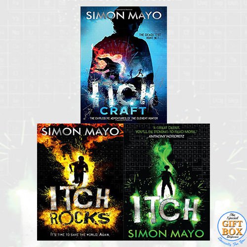 Three paperback books from The Itch Series 3 collection by Simon Mayo, young adult fiction, Corgi Children's edition.