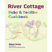 Set of three baby and toddler cookbooks including River Cottage Baby Food Matters, with colorful food images and recipe pages.