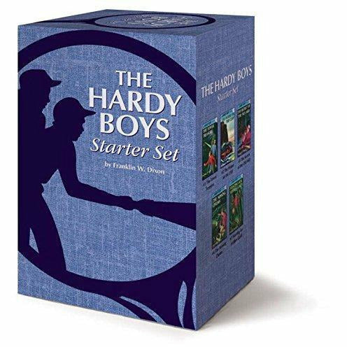 Nancy Drew and Hardy Boys starter set with two hardcover fiction books featuring colorful cover art and classic mystery themes.