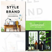 Two paperback books, "How to Style Your Brand" by Fiona Humberstone and Selina Lake, with botanical cover designs.