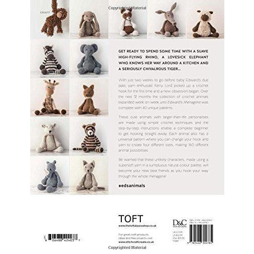 Soft, colorful crochet animal toys from Edward's Menagerie by Kerry Lord, featuring over 40 snuggly plush animal patterns.