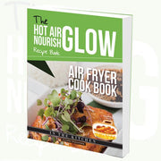 Allison Waggoner's "I Love My Hot Air Fryer" and cookbook set by Bell & Mackenzie Publishing, featuring recipe book covers in paperback