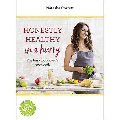 Collection of two hardcover books by Natasha Corrett, featuring healthy snacks and quick nutritious recipes.