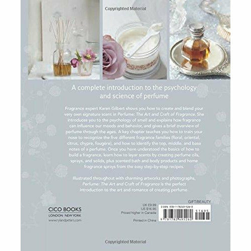 Hardcover book titled "Perfume: The Art and Craft of Fragrance" by Karen Gilbert, featuring a decorative cover on a white background.