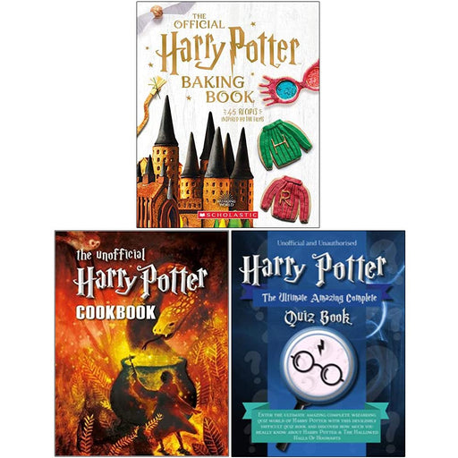The Official Harry Potter Baking Book [Hardcover], The Unofficial Harry Potter Cookbook, The Ultimate Amazing Complete Quiz Book Collection 3 Books Set - The Book Bundle