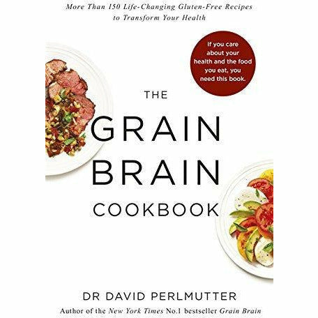 Set of two paperback books by David Perlmutter on grain and sugar's impact on brain health, titled "Grain Brain & Sugar Your Brain's Silent Killers."