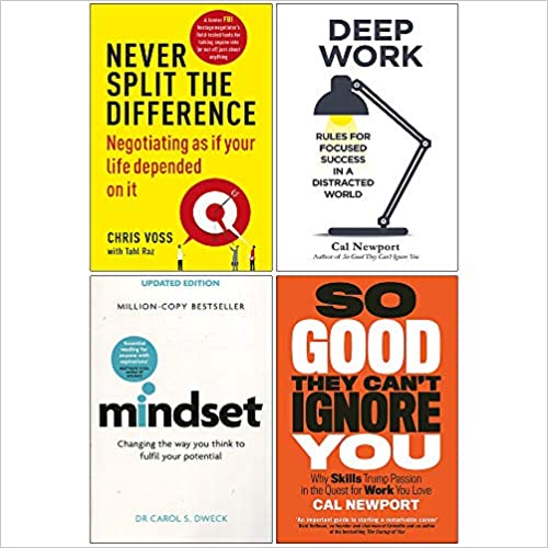 Never Split, Deep Work, Mindset, So Good They 4 Books Collection Set - The Book Bundle