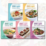 Hamlyn All Colour Cookbook 200 Light Recipes 5 Books Bundle Collection (200 Light Slow Cooker Recipes, 200 Light Cakes & Desserts) - The Book Bundle