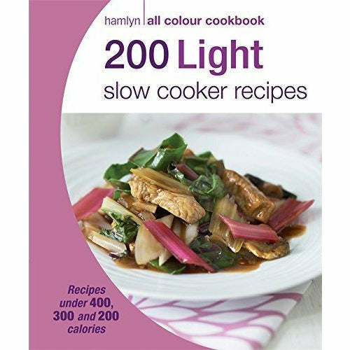 Set of three paperback cookbooks by Sara Lewis featuring 200 family slow cooker recipes and 200 slow cooker recipes.