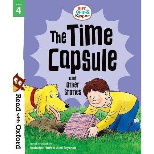 Read With Oxford Phonics Stage 4 Biff, Chip & Kipper book set by Roderick Hunt and Alex Brychta, featuring four paperback fiction books.