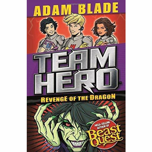 Team Hero Series four-book collection by Adam Blade, young adult paperback set with colorful book covers and dynamic illustrations.