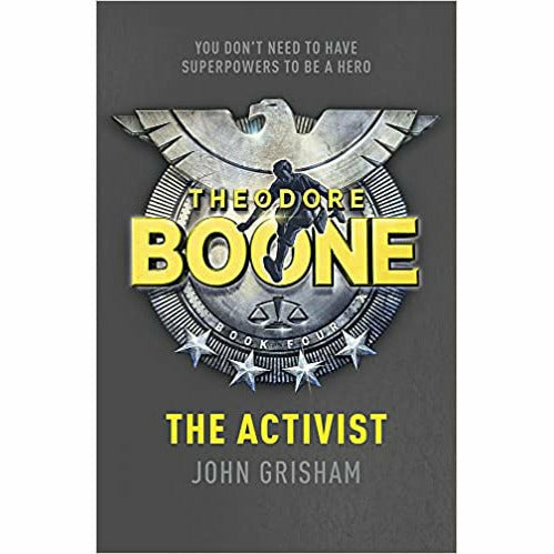 Hachette Theodore Boone series books 1-7 box set by John Grisham, featuring colorful covers and spines of the mystery novels