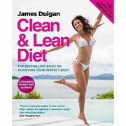 Clean and Lean Diet Cookbook Collection by James Duigan, set of four paperback books with colorful covers on a white background.